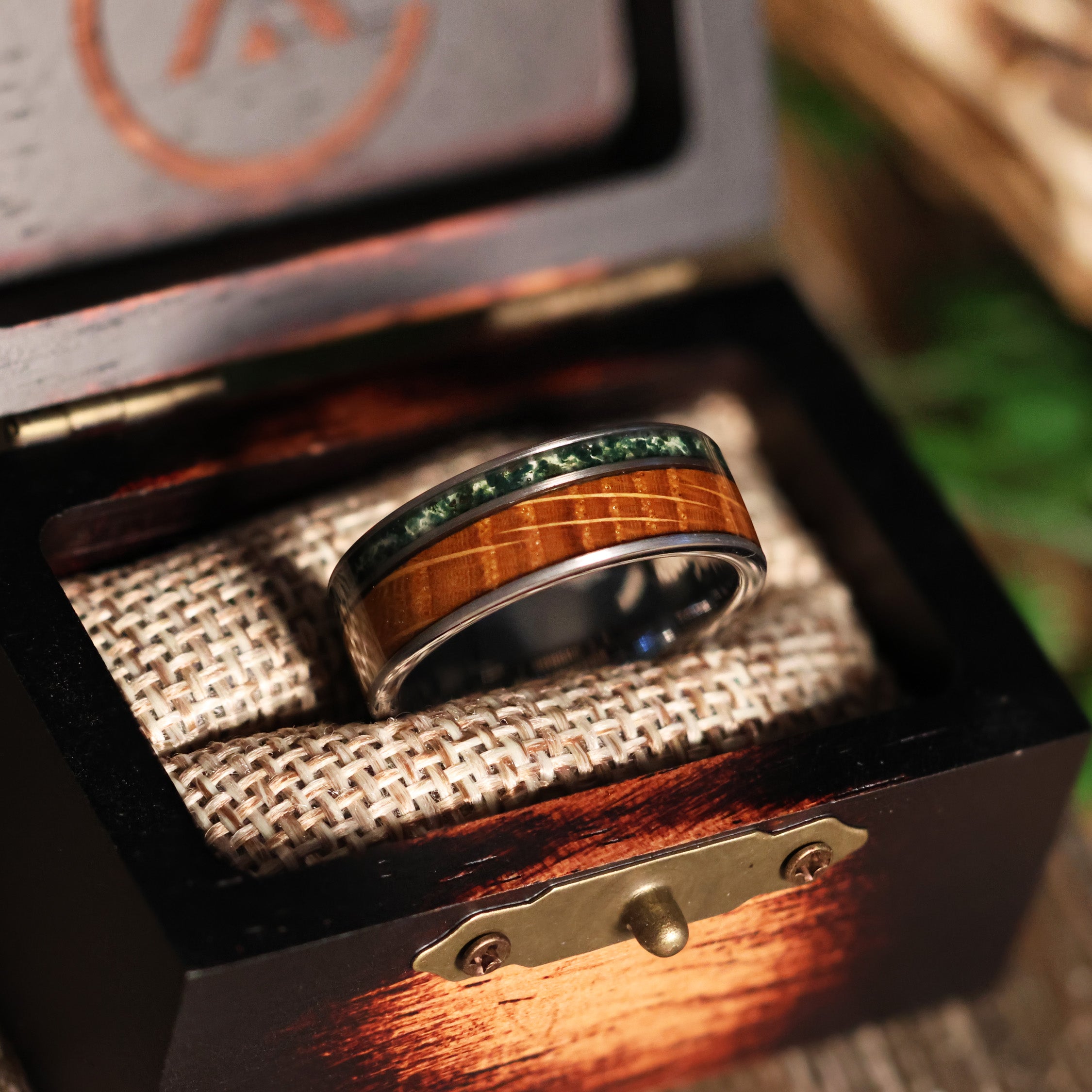 Moss Agate Whiskey Barrel