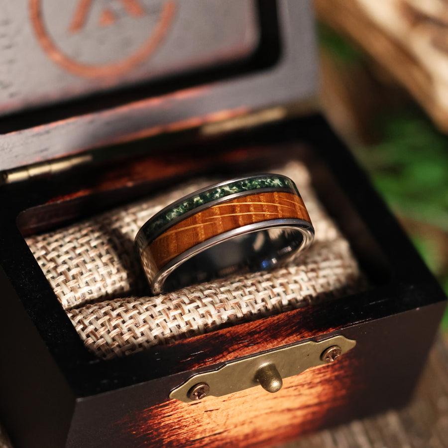 Moss Agate Whiskey Barrel