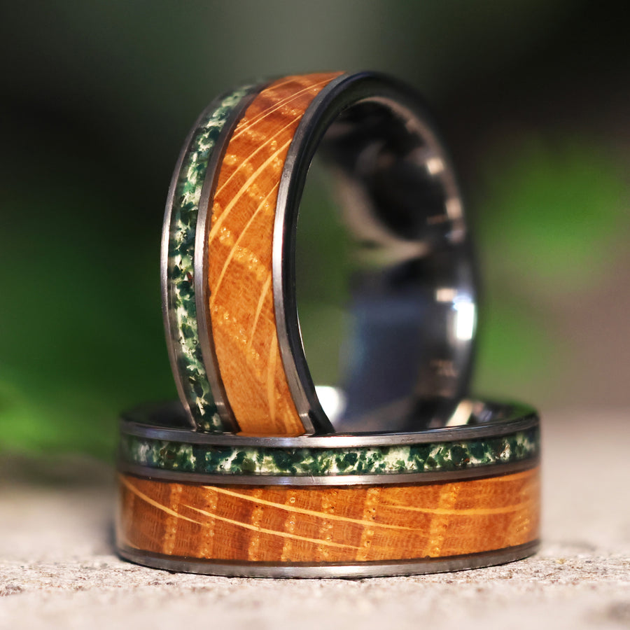 Moss Agate Whiskey Barrel