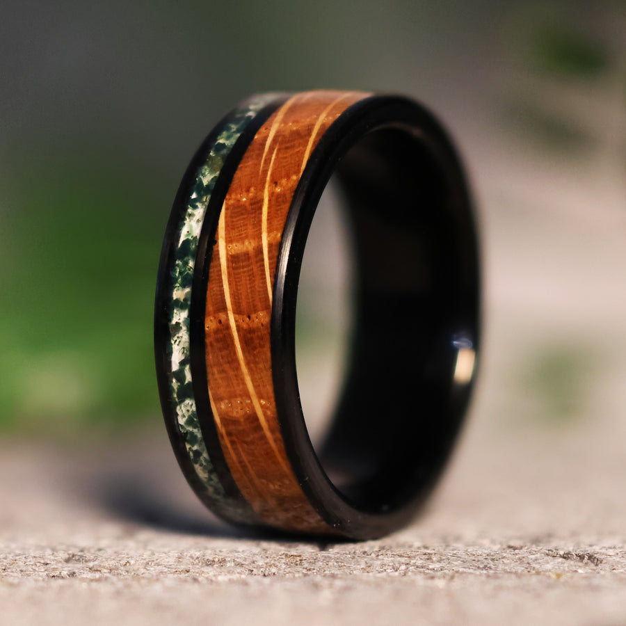 Moss Agate Whiskey Barrel